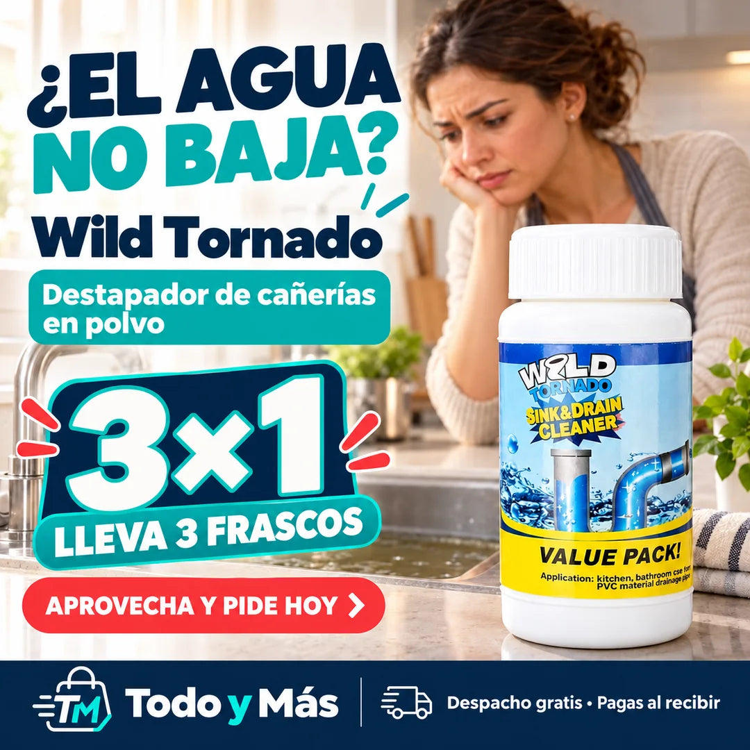 WILD TORNADO - Destapador de cañerias en polvo