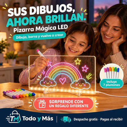 Pizarra Led Magica - Dibuja, borra y vuelve a crear