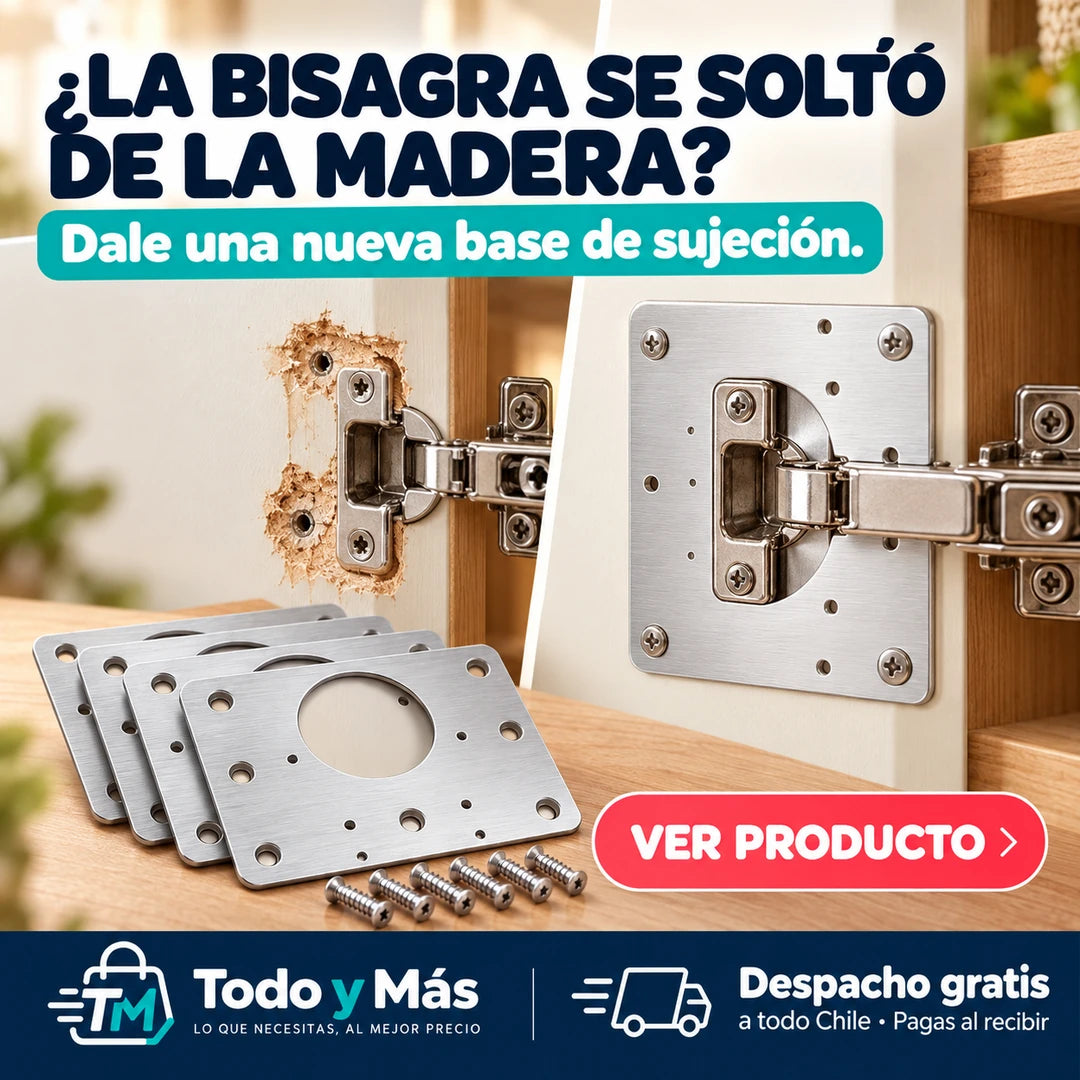 Pack x4 RenovaMuebles · Placa Reparadora Bisagras Premium