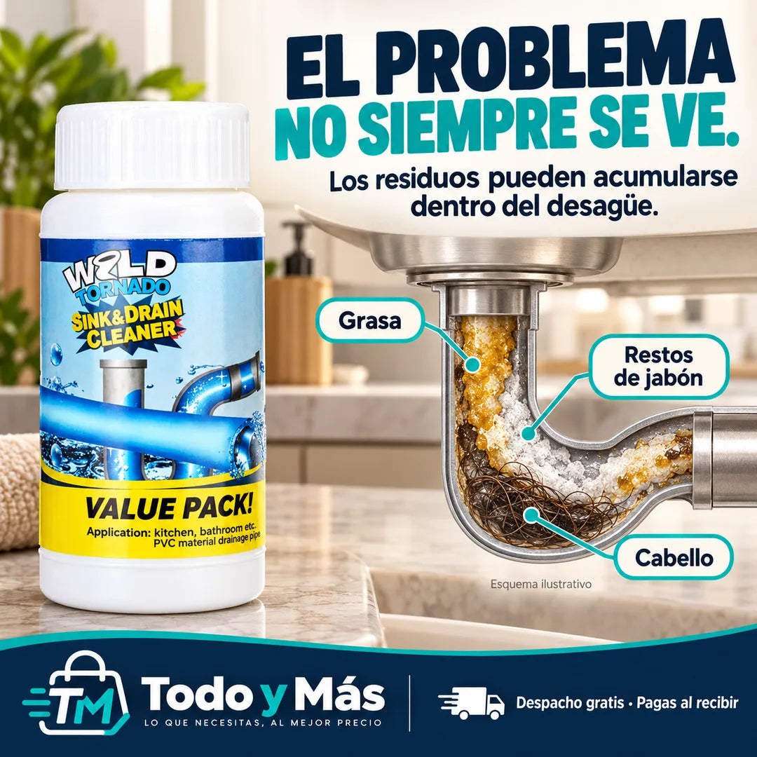 WILD TORNADO - Destapador de cañerias en polvo
