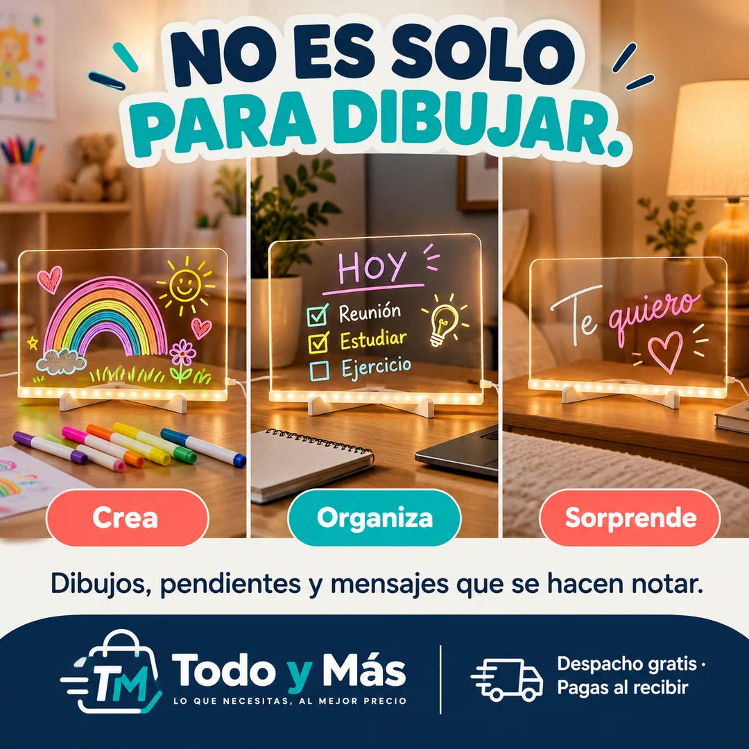 Pizarra Led Magica - Dibuja, borra y vuelve a crear
