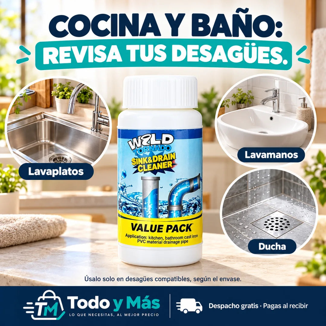 WILD TORNADO - Destapador de cañerias en polvo
