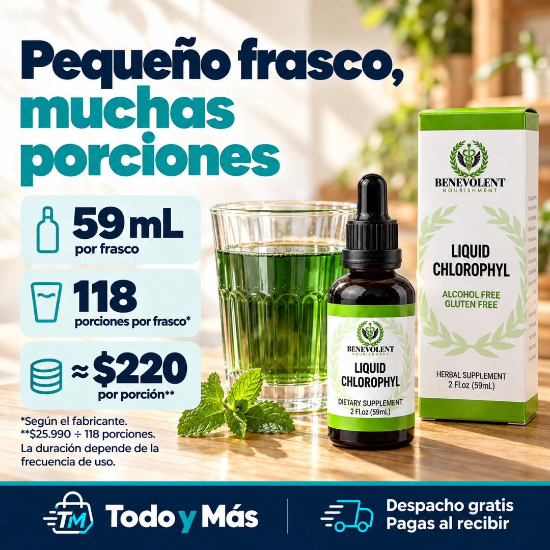 Clorofila Líquida Benevolent x 59 ml – Bienestar y Vitalidad