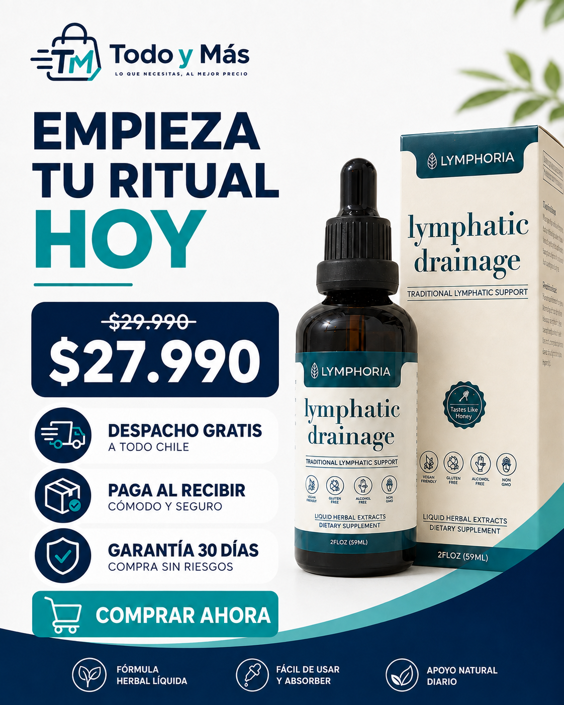 Gotas Lymphoria Drenaje Linfático x 59 ml – Equilibrio y Bienestar